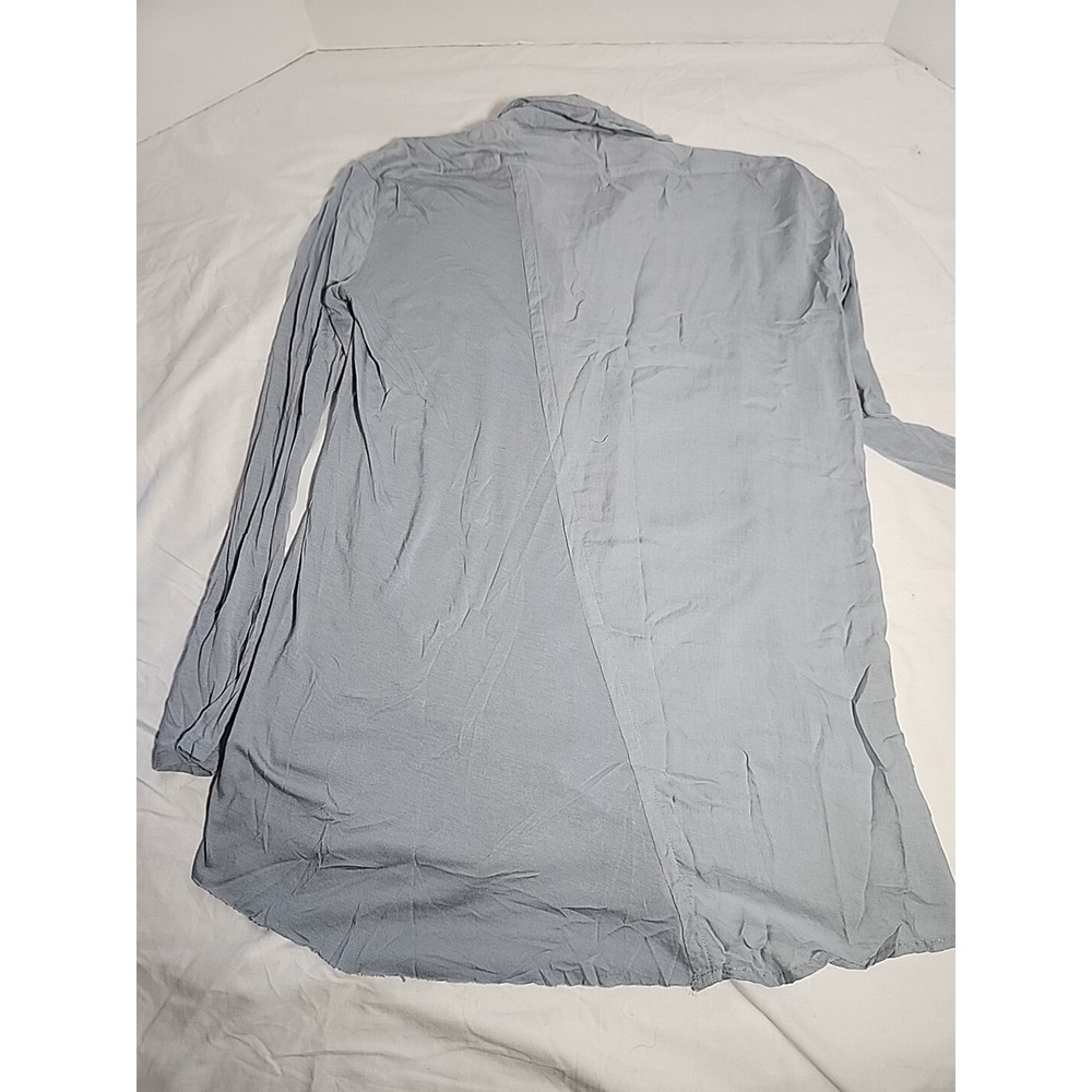 Free People Collared Button Down Blouse Oversized Pockets Size XS Blue‎ - Picture 6 of 8